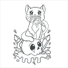 Pastel Goth Coloring Page for adult