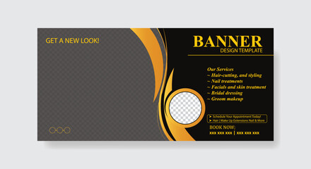 Hair and salon spa banner design