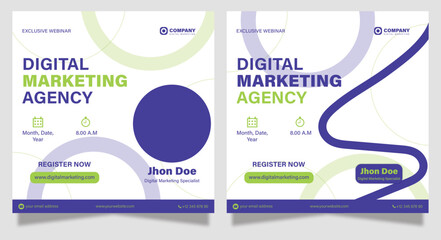 Modern webinar social media post template design