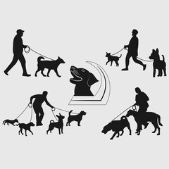 Dog Walker SVG Bundle, Dog Svg, Dog Walker Clipart Svg, Dog Lover Men Svg, Dog Lover Women Svg, Dog Walker Silhouette, 