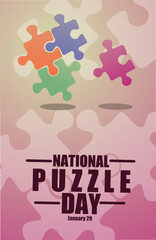 National puzzle day January 29 vector illustration, suitable for web banner, poster or card campaign