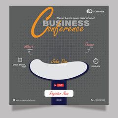 Naklejka premium Modern webinar social media post template design