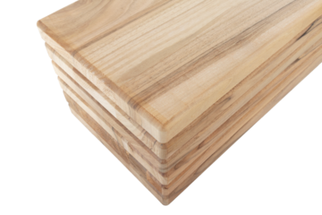 Wooden boards, a board with a seamed edge for building a house and interior decoration, on an isolated white