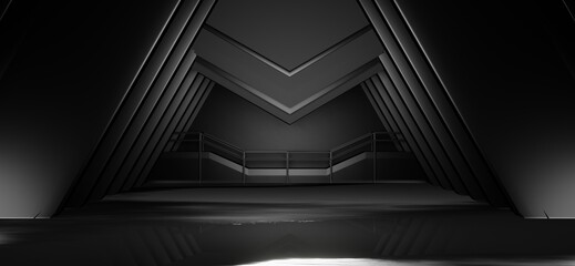 Obraz premium gaming background abstract wallpaper, cyberpunk style scifi game, neon glow of stage scene in pedestal display room, 3d illustration rendering, esports team concept