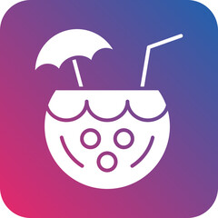 Coconut Drink Icon Style