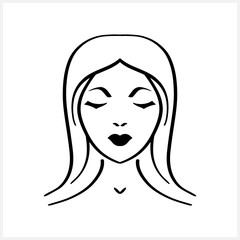 Doodle face clipart. Hand drawn head women.Sketch vector stock illustration. EPS 10