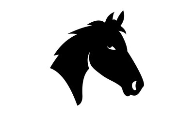 black horse head vector logo