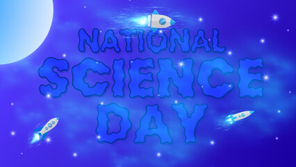 Blue gradient national science day vertical poster banner background