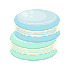 Cute macarons cookies. Vector illustration.