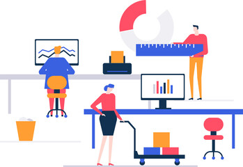 Business analytics - flat design style colorful illustration