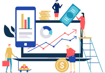 Financial growth - flat design style colorful illustration