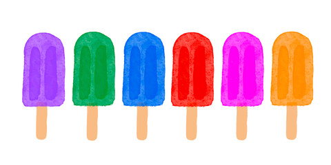 Ice cream vector in different colors for graphic design