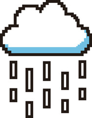 Rain cloud material. It looks like it's raining. weather icon.