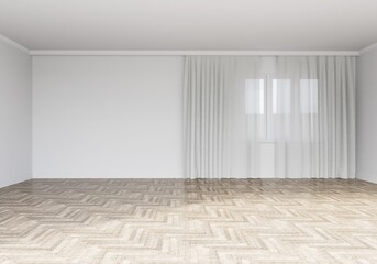 clear empty room modern interior 3d rendering