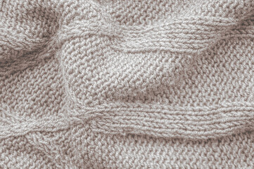 Fototapeta na wymiar Handmade knit background with detail weave threads.