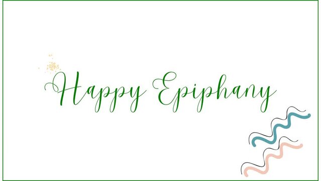 happy Epiphany wish with green borders