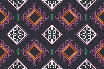 Ethnic Aztec Ikat Seamless Pattern Textile ikat Aztec seamless pattern digital vector design for Print saree Kurti Borneo Fabric Aztec brush symbols swatches designer
