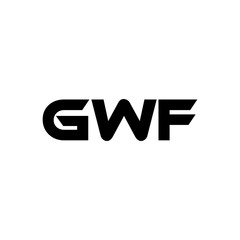 GWF letter logo design with white background in illustrator, vector logo modern alphabet font overlap style. calligraphy designs for logo, Poster, Invitation, etc.