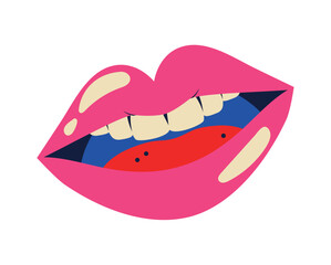 female lips 90s pop art