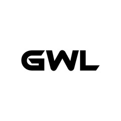 GWL letter logo design with white background in illustrator, vector logo modern alphabet font overlap style. calligraphy designs for logo, Poster, Invitation, etc.