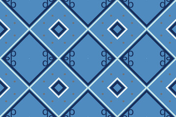Ethnic Aztec Ikat Seamless Pattern Textile ikat frame seamless pattern digital vector design for Print saree Kurti Borneo Fabric Aztec brush symbols swatches party wear