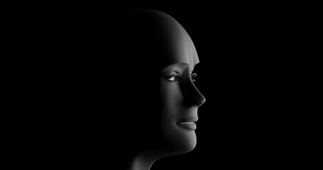 face of person made in 3d with blender