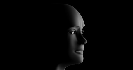 face of person made in 3d with blender