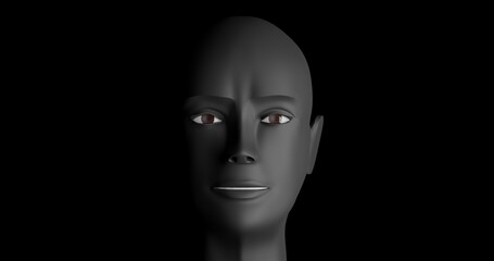 face of person made in 3d with blender