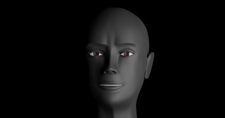 face of person made in 3d with blender
