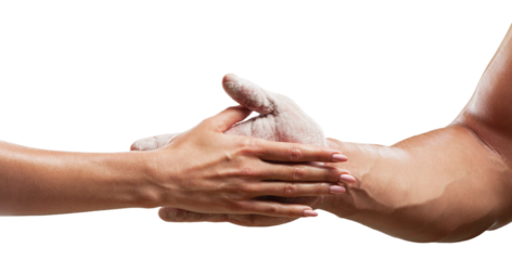 Bodybuilding hands of a young couple. CrossFit's fitness, bodybuilding concept