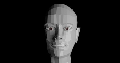 face of person made in 3d with blender