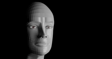 face of person made in 3d with blender