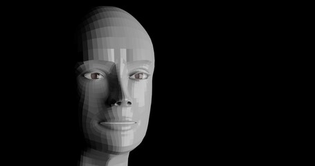 face of person made in 3d with blender