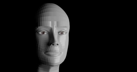 face of person made in 3d with blender