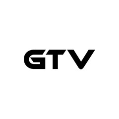 GTV letter logo design with white background in illustrator, vector logo modern alphabet font overlap style. calligraphy designs for logo, Poster, Invitation, etc.