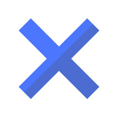 Obraz premium 透過率70%のするツートンカラーのバツマーク 青