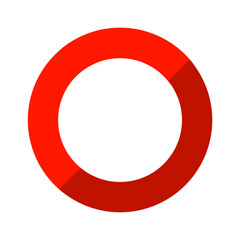 ツートンカラーのマルマーク　赤　白フチあり