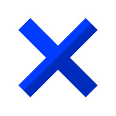 Obraz premium ツートンカラーのバツマーク 青 白フチあり