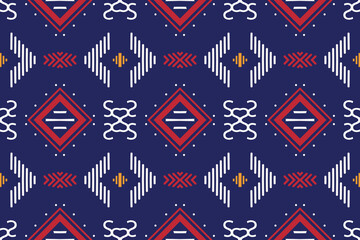 Ethnic Pattern vector. Ikat Seamless embroidery, traditional patterned Native American art It is a pattern created by combining geometric shapes. Design for print. Using in the fashion industry.