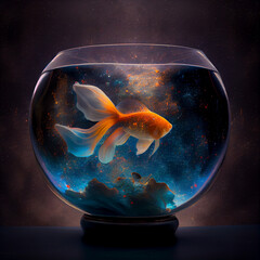 Naklejka na ściany i meble Cosmic fish bowl generative art