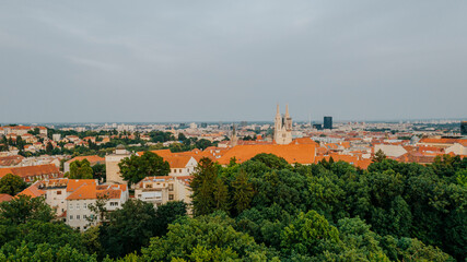 Fototapeta na wymiar Aerial view of Zagreb Cathedral
