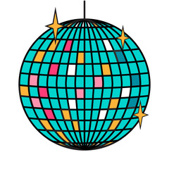 Retro 90'S Disco Ball Sticker