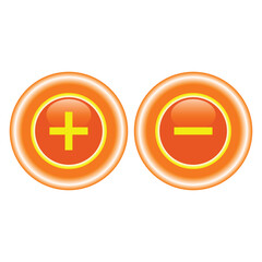 Obraz premium Vector illustration of plus button and minus button