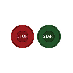 Vector illustration of start and stop buttons