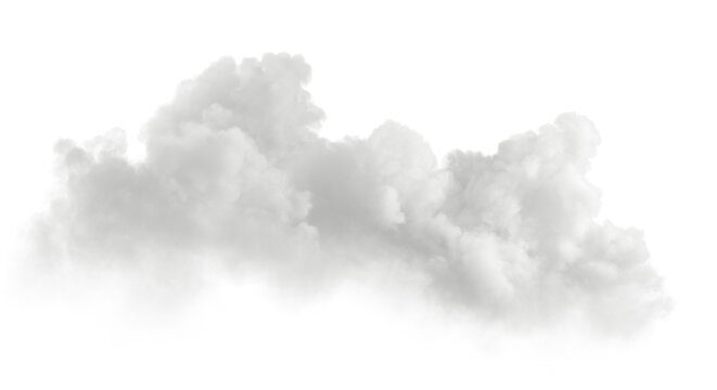 Cutout clean white cloud transparent backgrounds special effect 3d illustration