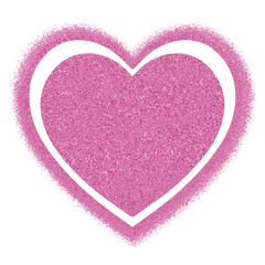 pink heart with glitter in frame, element for design