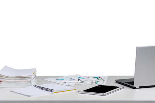 Classic modern office workplace with laptop