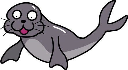 vector abstract cute seal isolate 