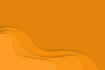 trendy 3d yellow paper cut background with empty space