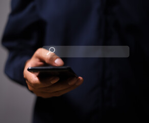 Searching for communication information on the Internet optimization using a computer keyboard to search for information using the website, laptop, network, or browser in your office.